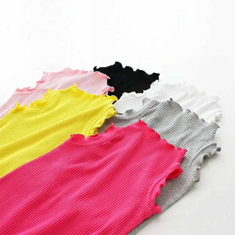 

Girls T Shirt Children T Shirts for Boys Candy Color Children T-shirts Girls Top Cotton Vest Kids Undershirt Baby Singlets 2-11y