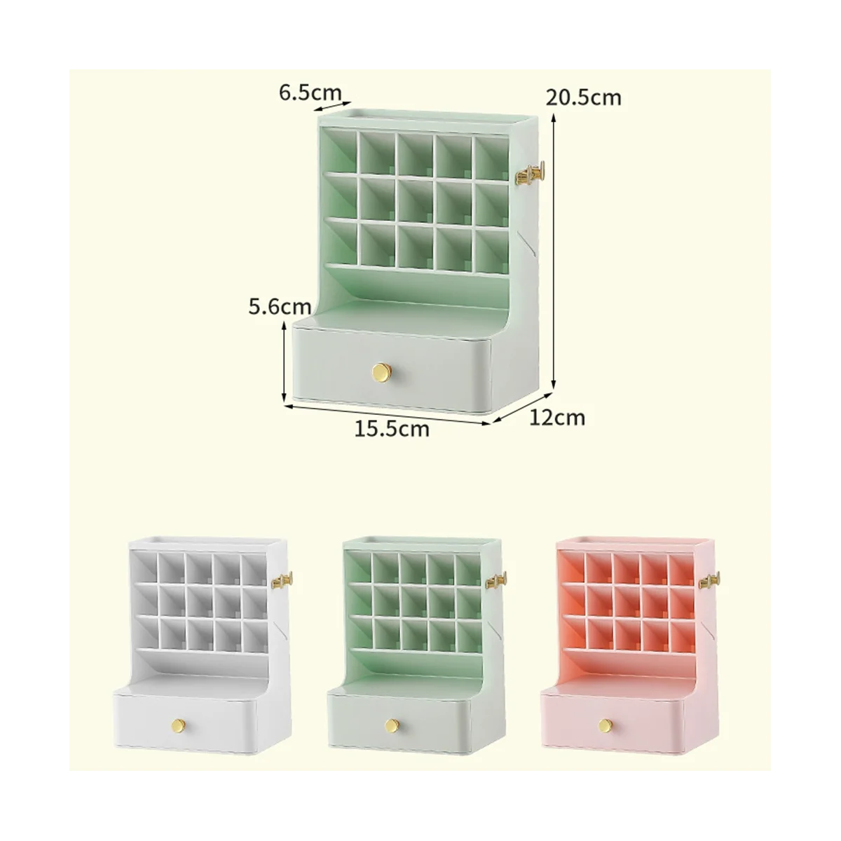 

Three-Layer Desktop Cosmetic Organizer Bathroom Big Capacity Cosmetic Box Women Jewelry Lipstick Drawer Makeup Case B