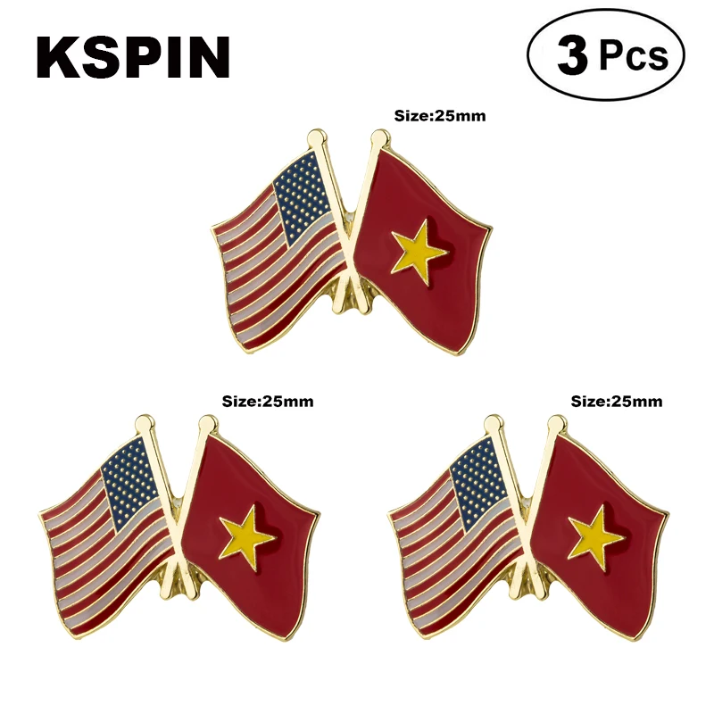 

U.S.A.& Vietnam Frendship Lapel Pin Brooches Pins Flag badge Brooch Badges