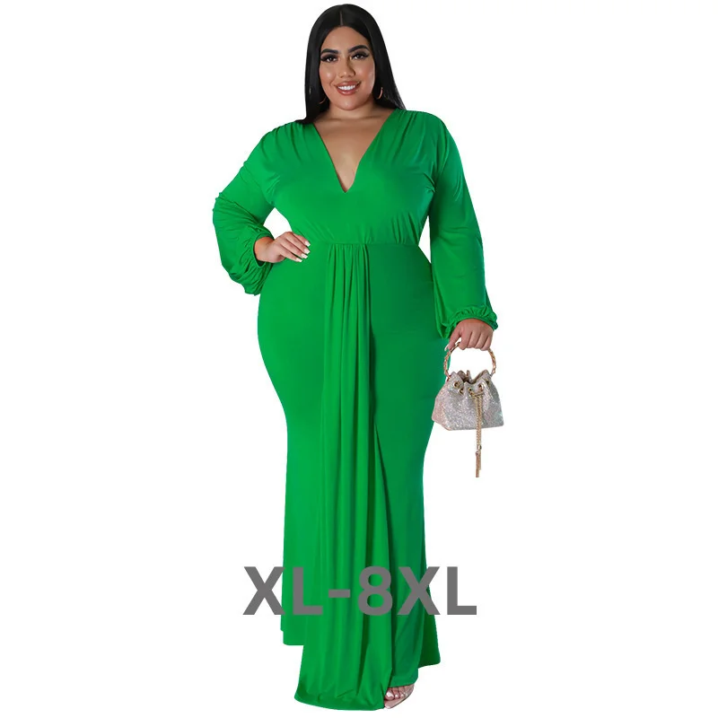 

Plus Size Women Dress Rose Ruched Elegant Dress Autumn Lady Party Black Robe Female Fall Luxury 3xl 4xl 5xl 6xl