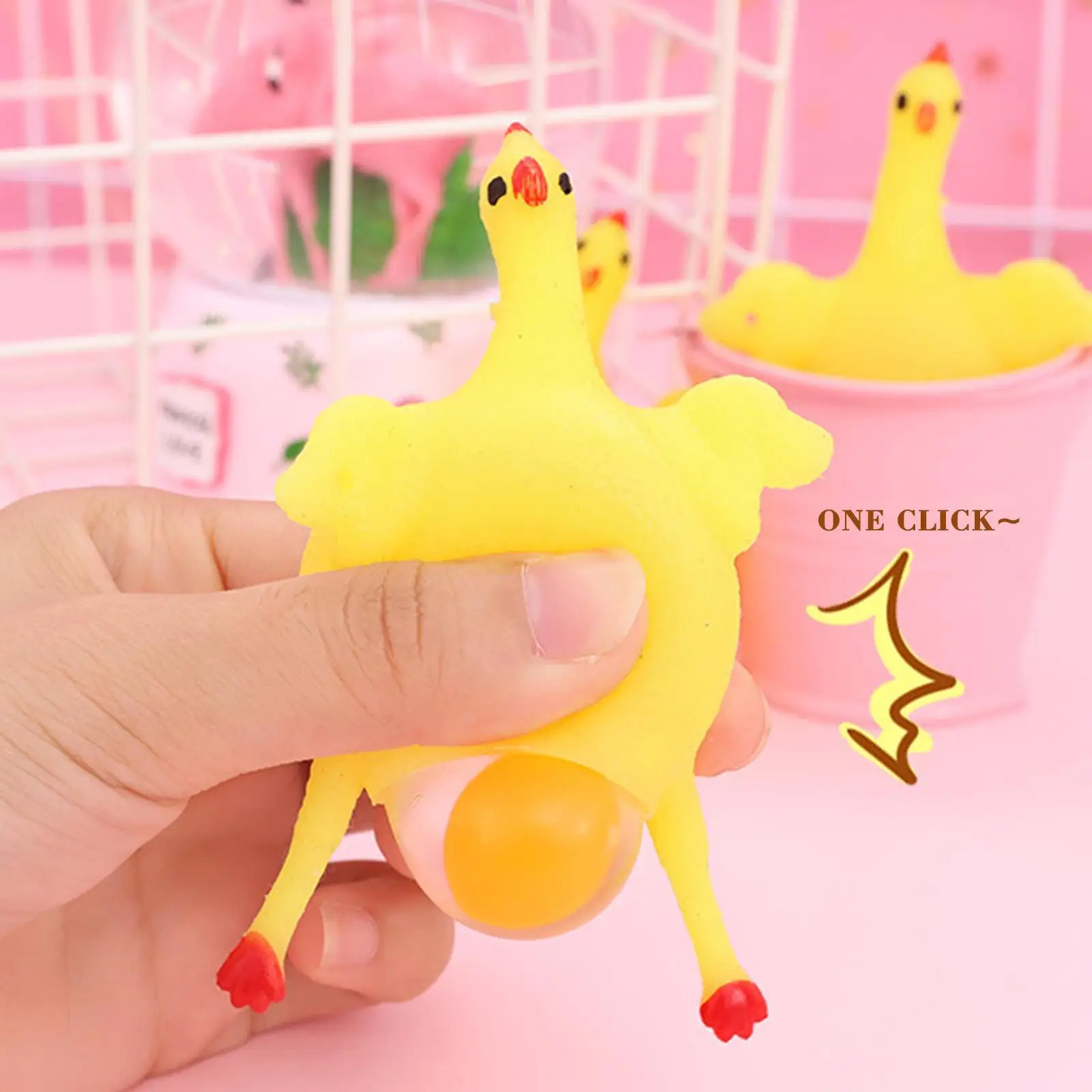 

Funny Chicken Egg Laying Hens Anti Stress Squeeze Toys Chicken Keychain Stress Gifts Gadgets Squeeze Laying Relief Egg X1C3