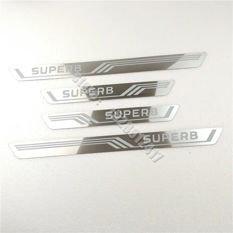 

Free Shipping Car Styling for Skoda Superb 2016-2019 Stainless Steel Door Sill Scuff Plate/Door Sill Guard Kick Pedal Sticker