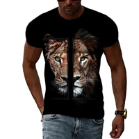summer fashion design animal personality men t shirts 3d casual hip hop street style printing tees trend o neck short sleeve top