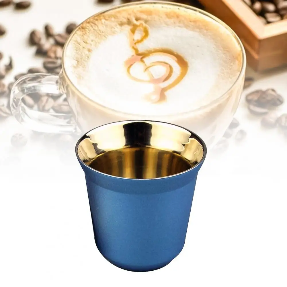 Double Wall Stainless Steel Coffee Cup Anti-rust Leak Proof Thermo Espresso Mugs Insulation Milk Coffee Capsule Cup for Home