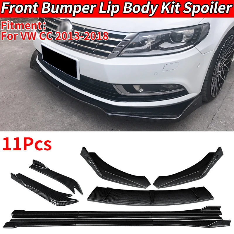 

For VW Passat CC 2013-2018 Car Accessories Front Bumper Splitters Lip Body Kit Spoiler Side Skirts Extensions Rear Wrap Angle