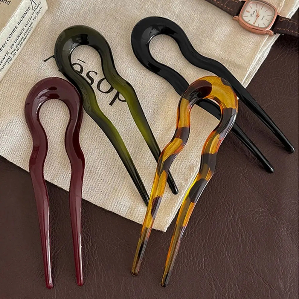 Элегантные U-образные вилки для волос ацетатные геометрические головные уборы