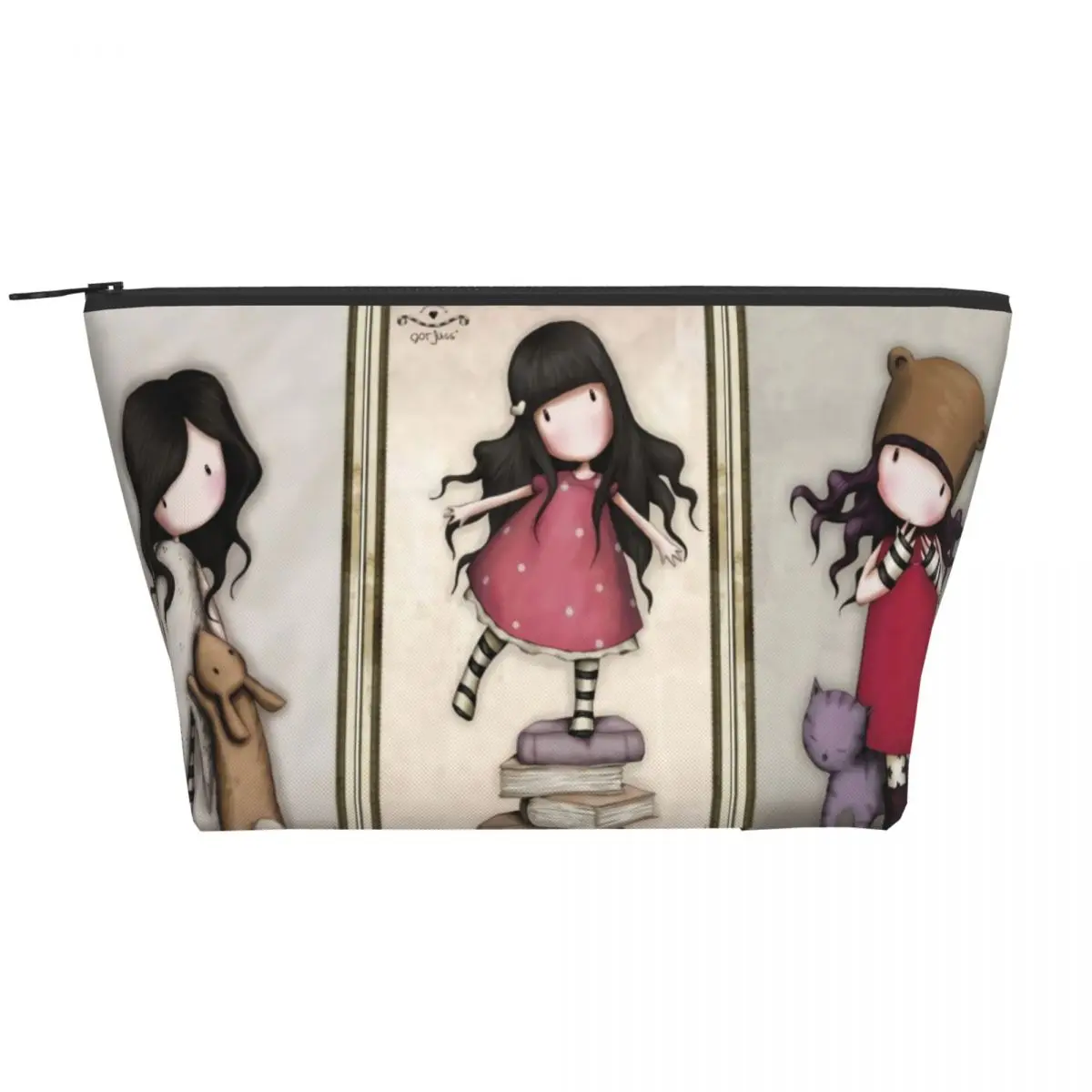 

Custom Santoro Gorjuss Doll Toiletry Bag for Women Anime Girl Cosmetic Makeup Organizer Ladies Beauty Storage Dopp Kit Case