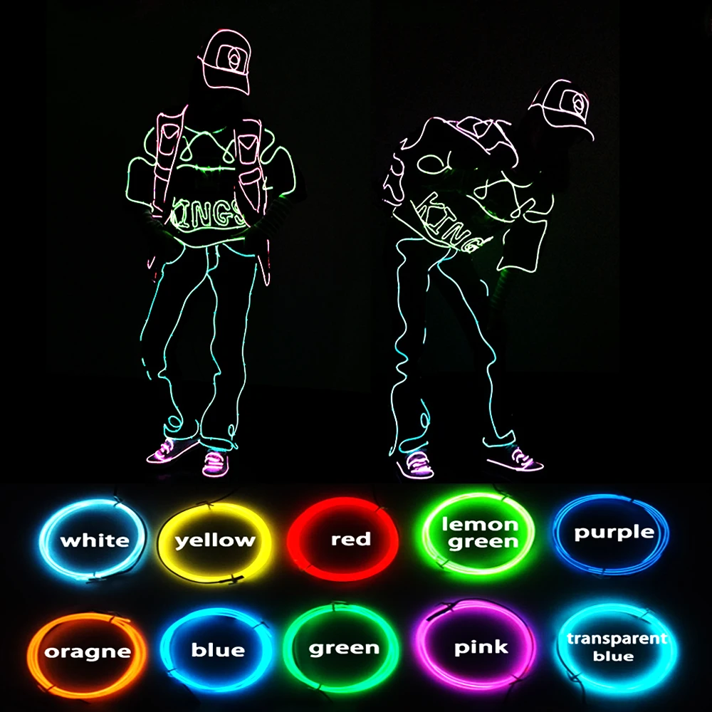 Набор EL Wire для самостоятельного танцевальной одежды светящийся костюм в стиле