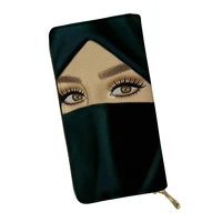 muslim islamic gril eyes style pattern clutch cards holder%c2%a0high quality portable wallet school teenager women zipper coin purse