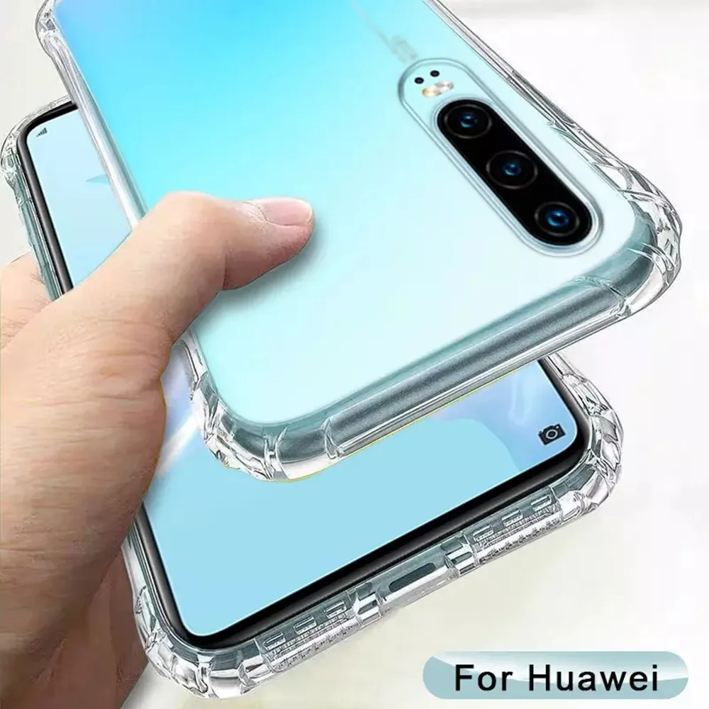 

Transparent Shockproof Case For Huawei P30 P40 P20 Pro Lite Y5 Y6 Y7 Y9 Pro Prime Mate 20 30 40 Pro Honor 9 10 20 Pro Back Cover