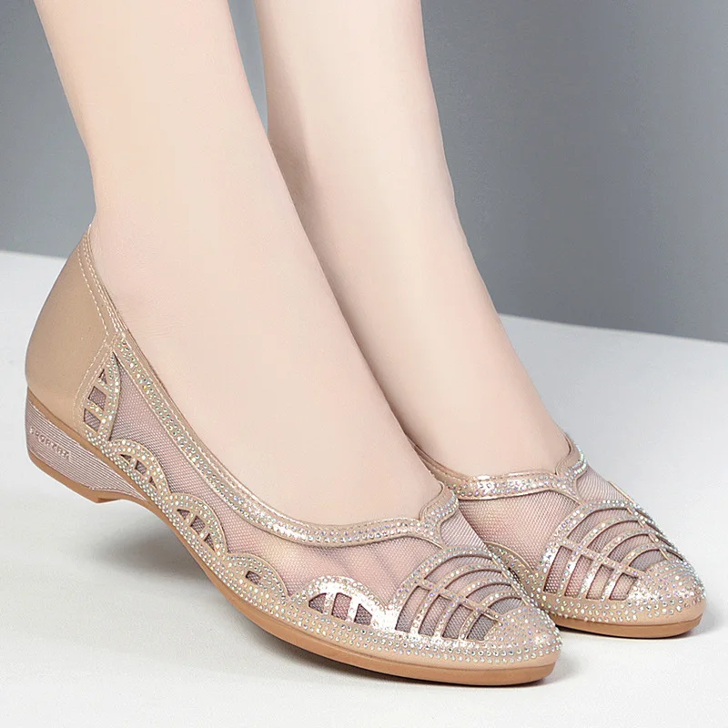 Сетчатые туфли на каблуке