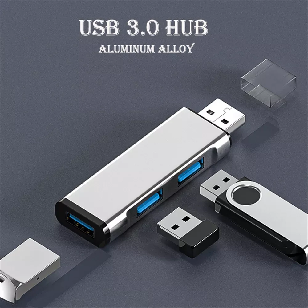 

Mini Aluminum 3 Port USB 3.0 Hub USB Hub Extensions 2.0 Hub USB Adapter Station Ultra Slim Portable Data Hub USB Splitter