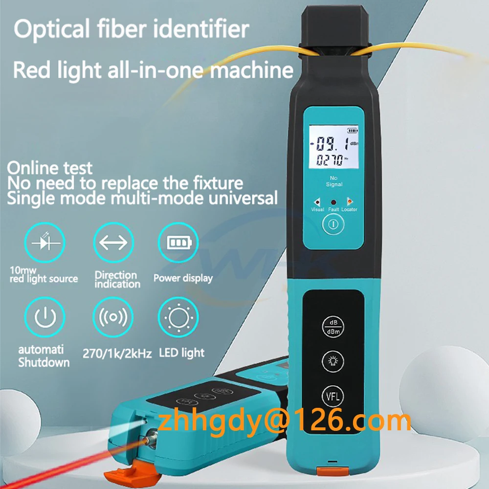 

AUA-40 Live Fiber Optical Identifier Optical fiber signal recognizer with Built in 10mw Visual Fault Locator 800-1700nm SM MM