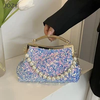 bright shiny handbags for women luxury design bling party handle clutch purse women clip handbag fashion women shoulder bag