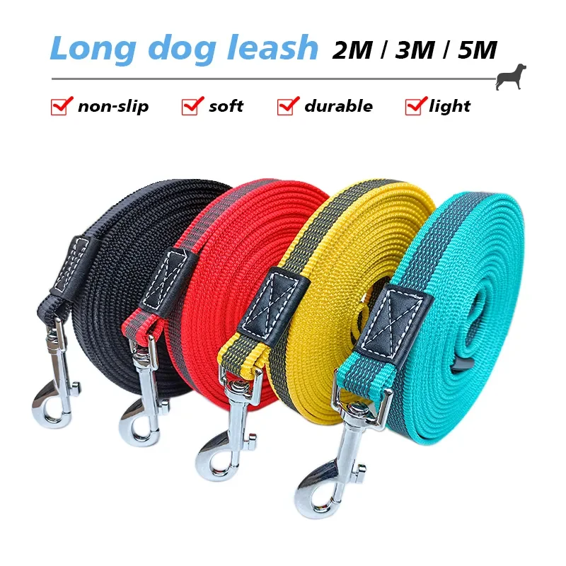 

Non 5 Large Lead 3 Leash 2 Long Training Dog Line Pet Leashes Big Cat Accessories Rubber 3M 2M Black Red Rope Slip 5M Meters