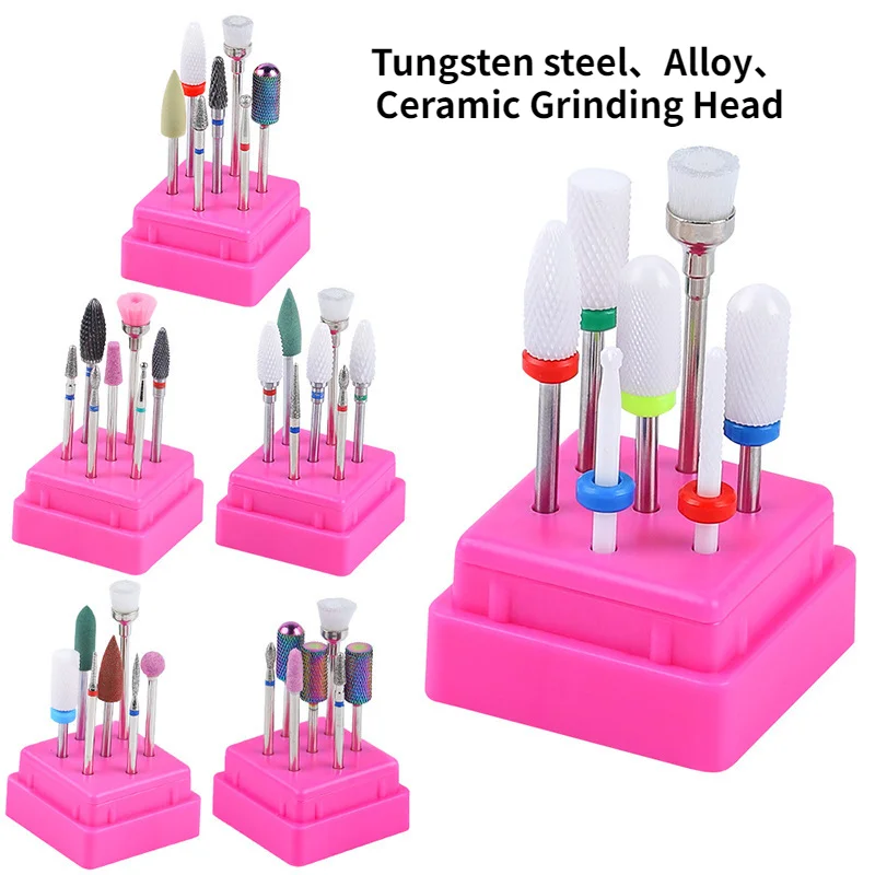 

Насадка для полировки ногтей из вольфрамового сплава и керамики, набор из 7 предметов