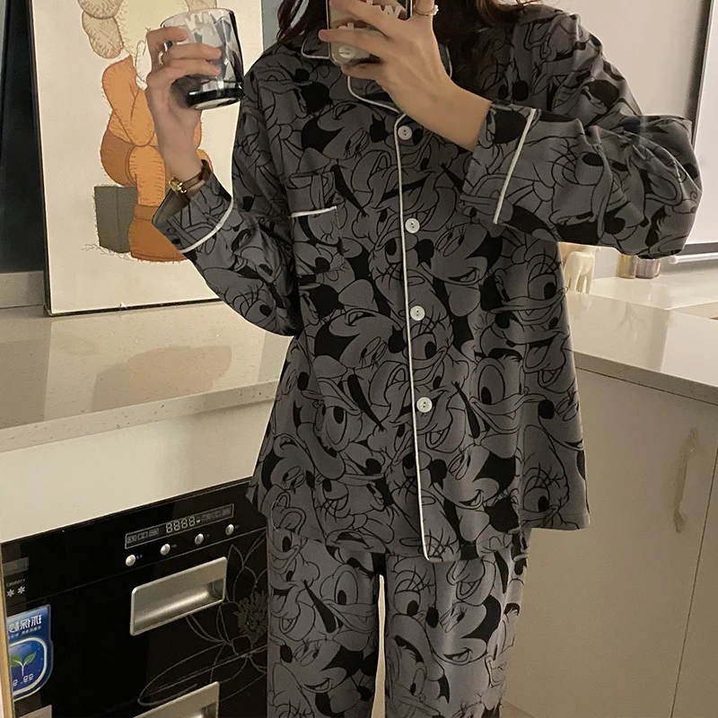 

Disney Autumn Pyjamas Women's Sleep Lounge Pajama Long Sleeved Woman Pajama Set Cartoon Sleepwear Fashion women's Clothes