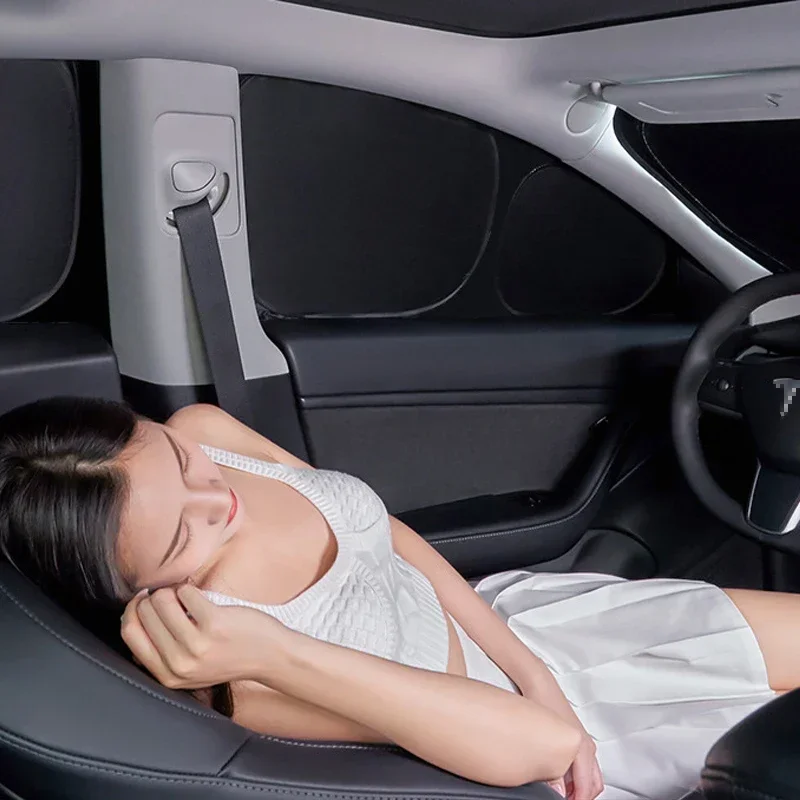 Фото Для Tesla Model 3Y передний и задний люк, солнцезащитный козырек на окно, автоматическая крыша, лобовое стекло, просвет, солнцезащитный козырек, солнцезащитные козырьки, аксессуары №4