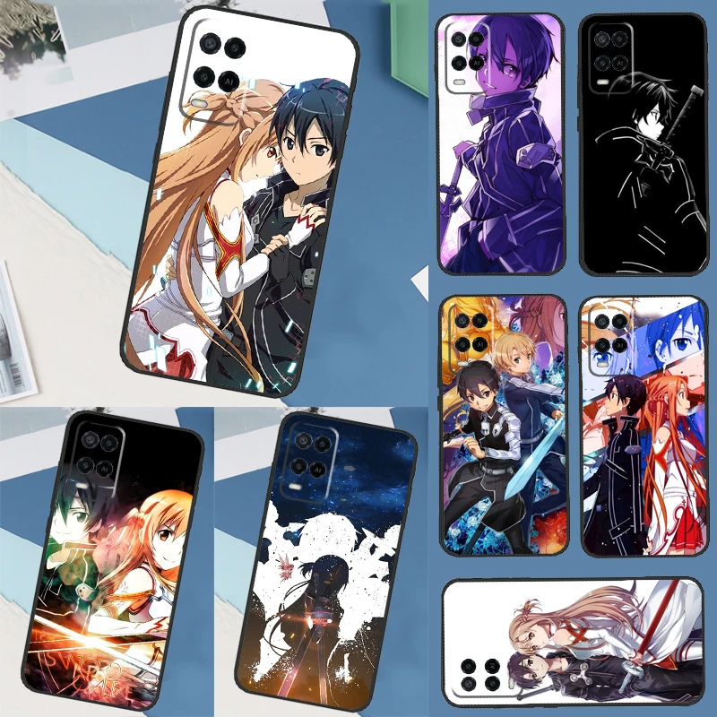 Чехол Sword Art Online Kirito Asuna женский для OPPO A57s A17 A16 A15 A54 A74 A76 A96 A52 A72 A5 A9 A31 A53 A77 A91 A93 A54s