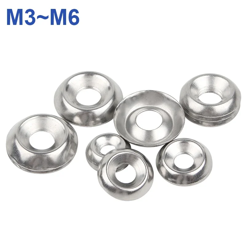 

50/100 шт. 304 A2 нержавеющая сталь M3 M4 M5 M6 коническая шайба с потайной головкой вогнуто-выпуклая шайба полая декоративная шайба «рыбий глаз»
