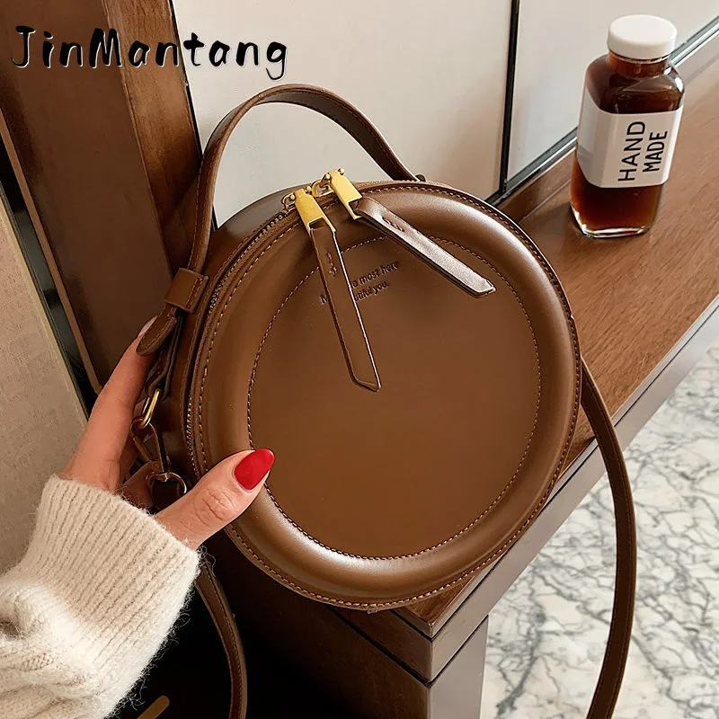 

Сумка кросс-боди для женщин, роскошные сумки, женские сумки, Дизайнерская кожаная круглая маленькая сумка на плечо, Женский кошелек на молнии, 2023