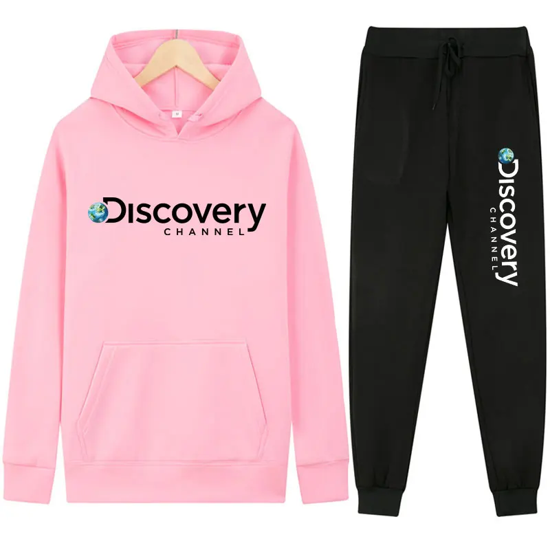 

Спортивный костюм Discovery Channel Женский, комплект из двух предметов, свободная толстовка с капюшоном и штаны, спортивная одежда