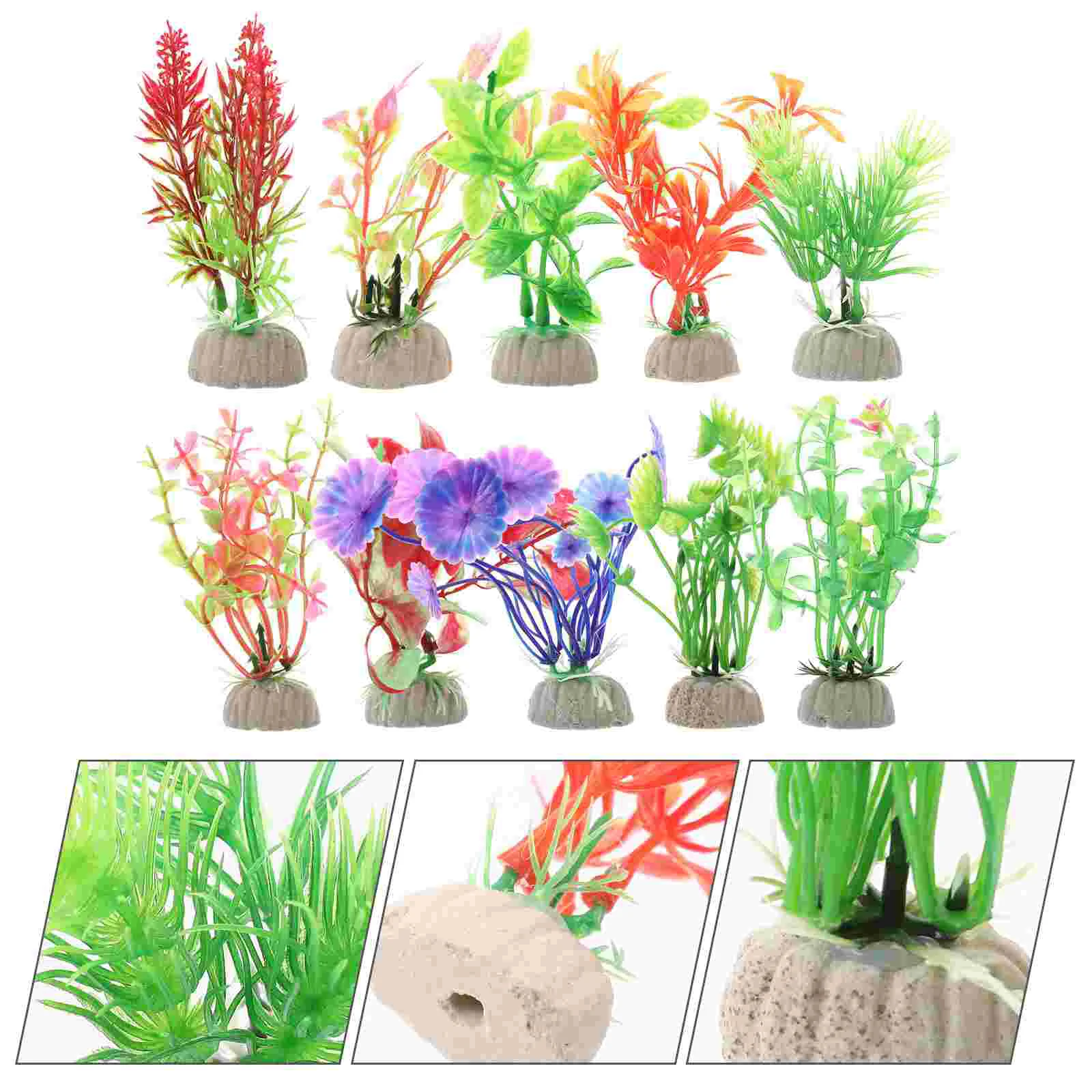 

10 шт., декоративные растения для аквариума