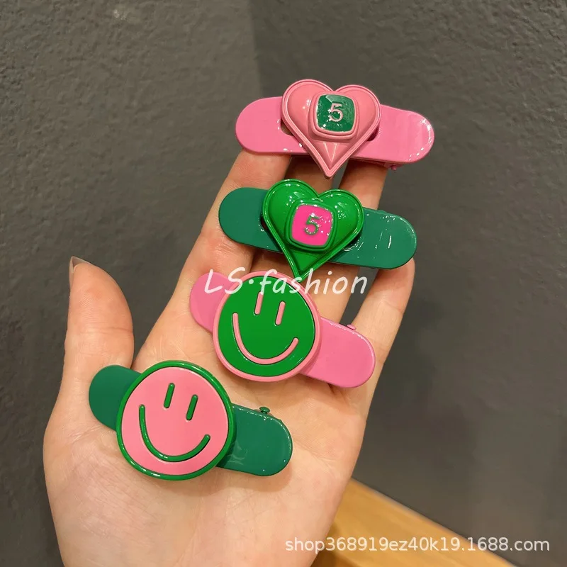 Женские заколки для волос с улыбающимся лицом заколка мультипликационным
