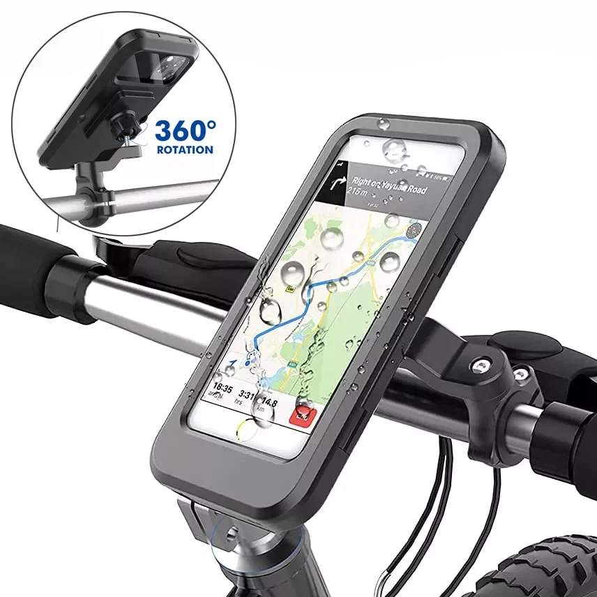

Bike Phone Holder Case Waterproof Bicycle Mobile Phone Stand Motorcycle Handlebar Cellphone Mount Motorbike Cycling Accessories