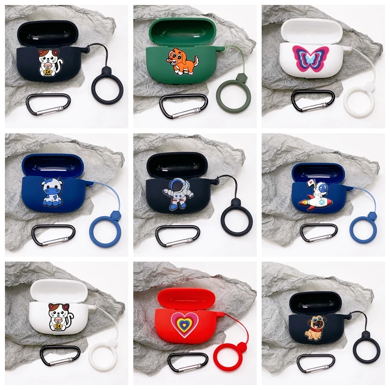 

Cartoon Case For SoundPEATS-MiNi Pro HS Case Cute Anti-drop Ring Silicone Earphone Cover lovely for Soundpeats mini cover