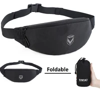 tinyat black canvas waist bag man belt pouch foldable mens wallet crossbody bags fashion party bag for man phone waist packs
