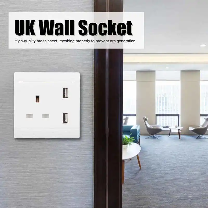 

Розетка настенная с двумя USB-портами, 13 а, 110 В