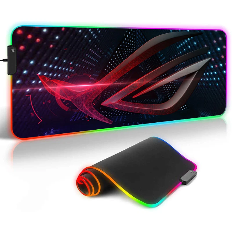 

XXL LED Backlit Mouse Pad RGB Large Gaming Mousepad ASUS ROG Gamer Mause Mats Desk Mat for Computer Laptop Keyboard Anime