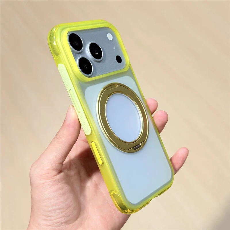 Фото Роскошный противоударный чехол для iPhone 17 Pro Max с магнитным вращающимся креплением и защитой кнопки камеры, совместимый с MagSafe №2