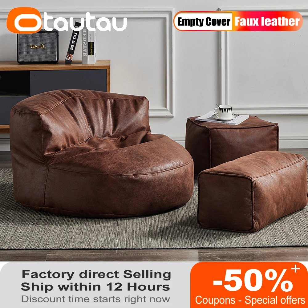 Ottoman Footrest Beanbag Corner Couch Sac Lounge Recliner Dd6fgp1t