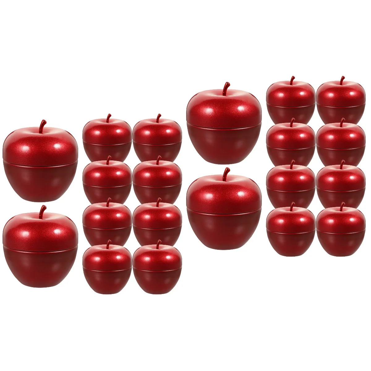 

Tea Apples Container Canister Candy Jar Christmas Shaped Tin Metal Containers Red Tinplate Home Box Storage Leaves Round Filled