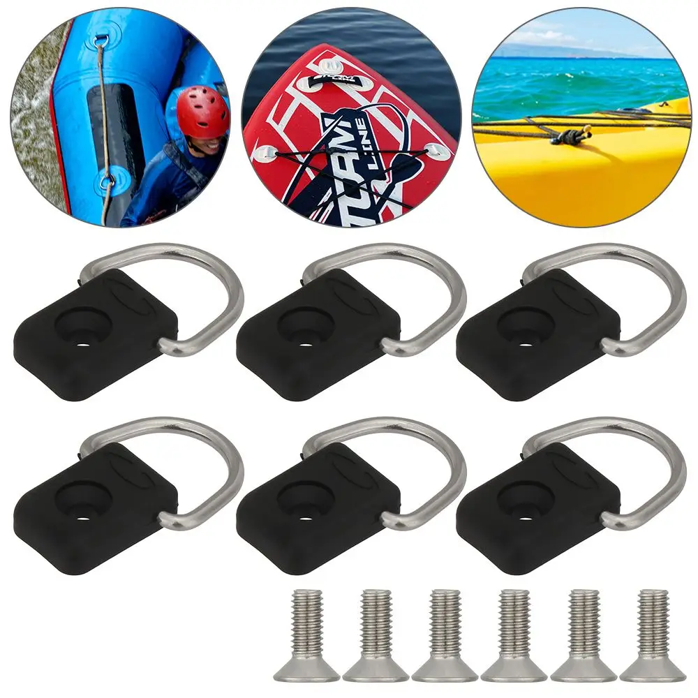 

High Quality Bungee Kit Outfitting Fishing Rigging Black Rowing Boats Parts Canoe D-Buckle Kayak D Ring Rope Buckle