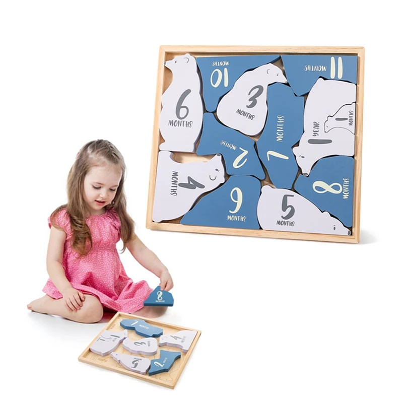 

Montessori Toy Wooden Grasp Board Polaris Jigsaw Puzzle Educational milestone photography props Puzzle Preschool Learning Game