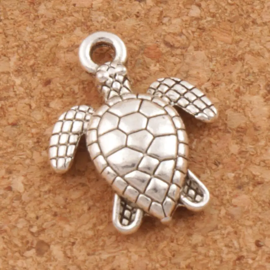 

Cute Turtle Tortoise Animal Charm Beads Tibetan Silver 15.9x12.5mm 40pcs Zinc Alloy Pendants Jewelry Finding L1176