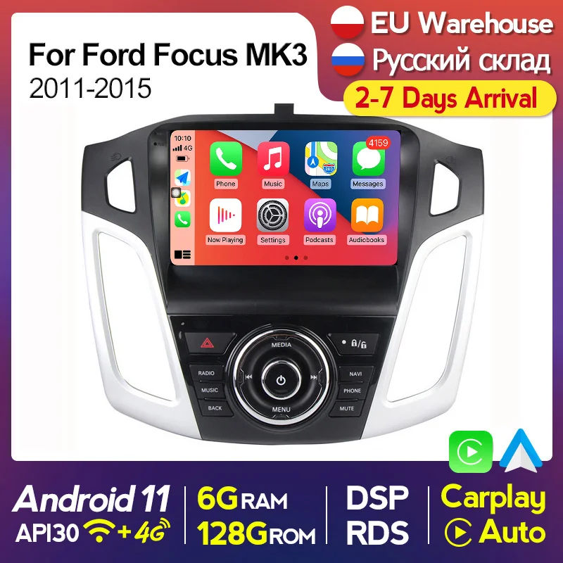 

Автомагнитола DSP, Android 11, GPS-навигатор для Ford Focus MK3 MK 3, 2011, 2012, 2013, 2014, 2015, мультимедийный DVD-плеер, IPS-экран, Wi-Fi