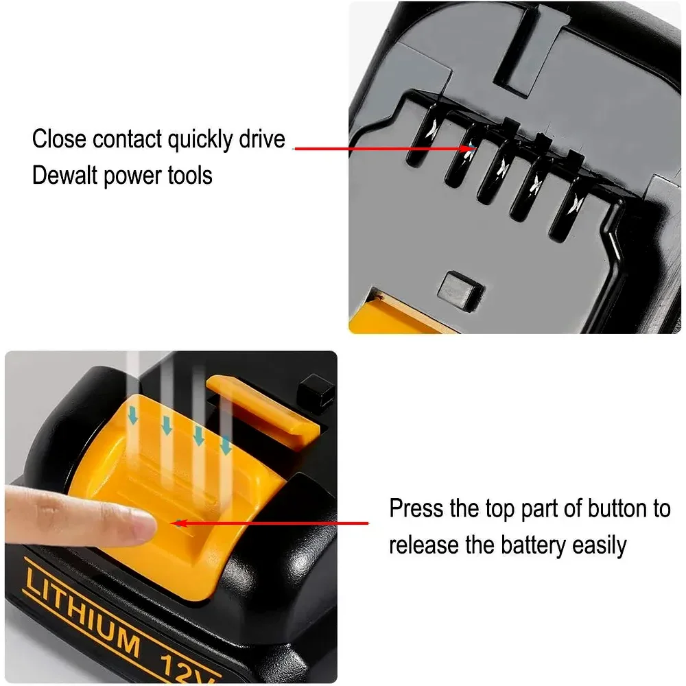 Литий-ионный аккумулятор 10 8 В/12 В 3 Ач для DEWALT DCB120 DCB122 DCB124 DCB125 DCB121 DCB100 DCB101 DCB119