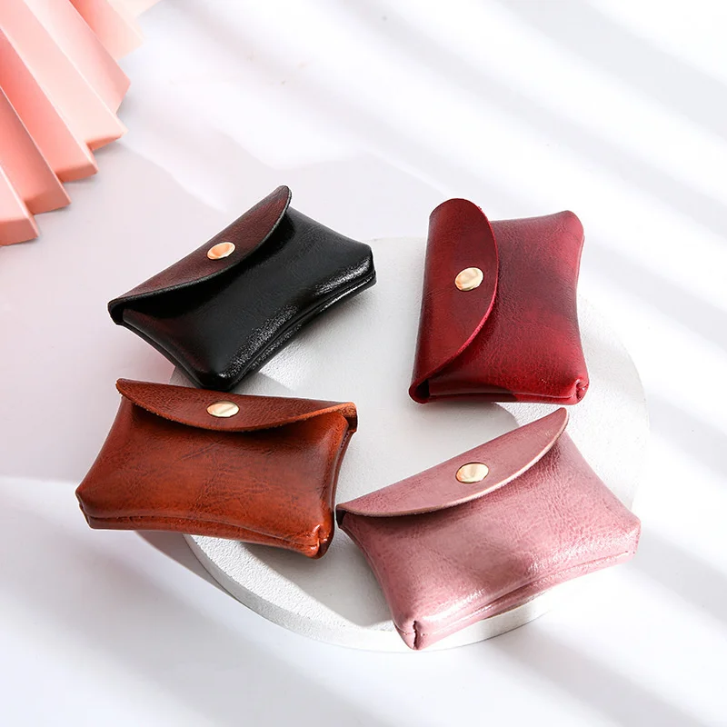 

Hot Sale Women's Short Wallet Mini Snap Small Card Bag Ladies Coin Purse Pocket 2022 Female Clutch Purses Earphone Storage Bag