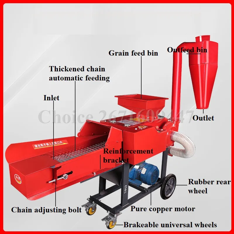 Автоматическая молотковая мельница для фермы силоса корма коров резак травы