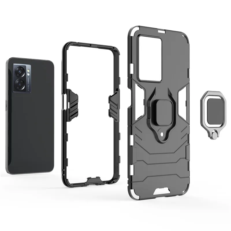 For OPPO A57 A77 Case OPPO A57 A54 A74 A77 4G Cover Shockproof Hard PC Armor Holder Silicone Bumper For OPPO A57 A54 A74 A77 5G