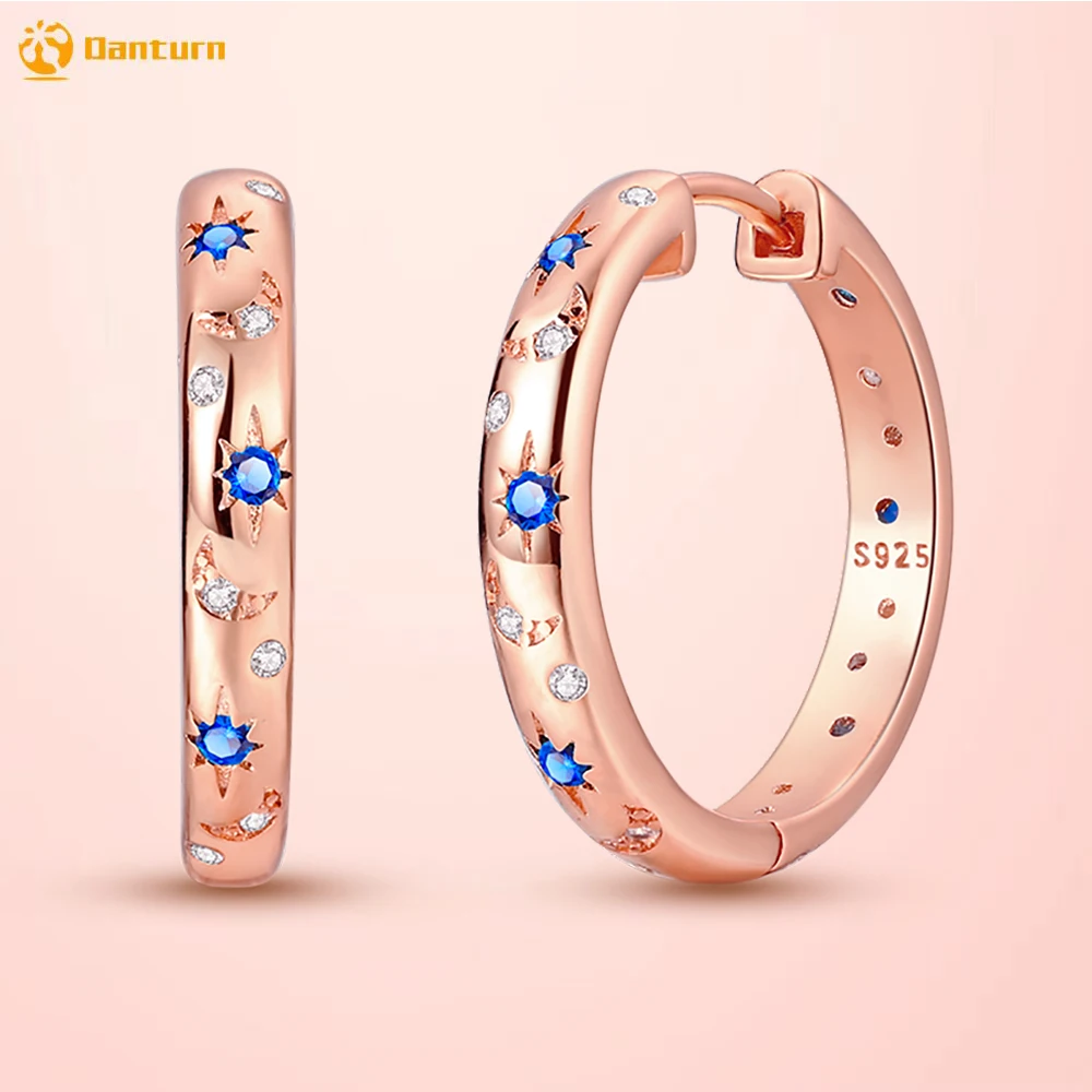 Danturn 925 пробы серебряные серьги-гвоздики сверкающие женские серьги с
