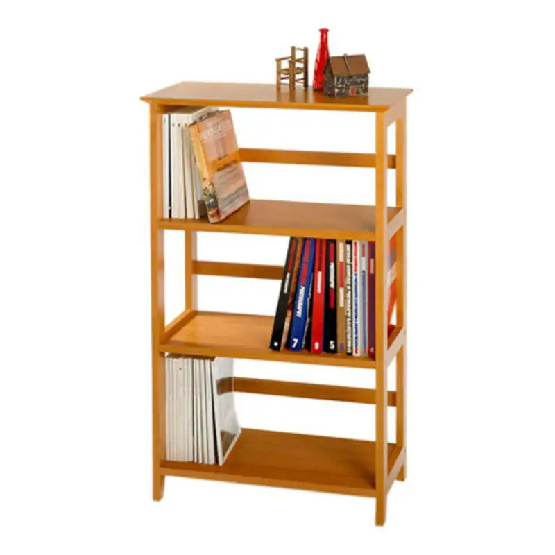 

Wood Studio 3-Section Bookshelf, Honey Pine Home Decor Display Stand Book Shelf Home Furniture Storage Holder Home Furniture Of
