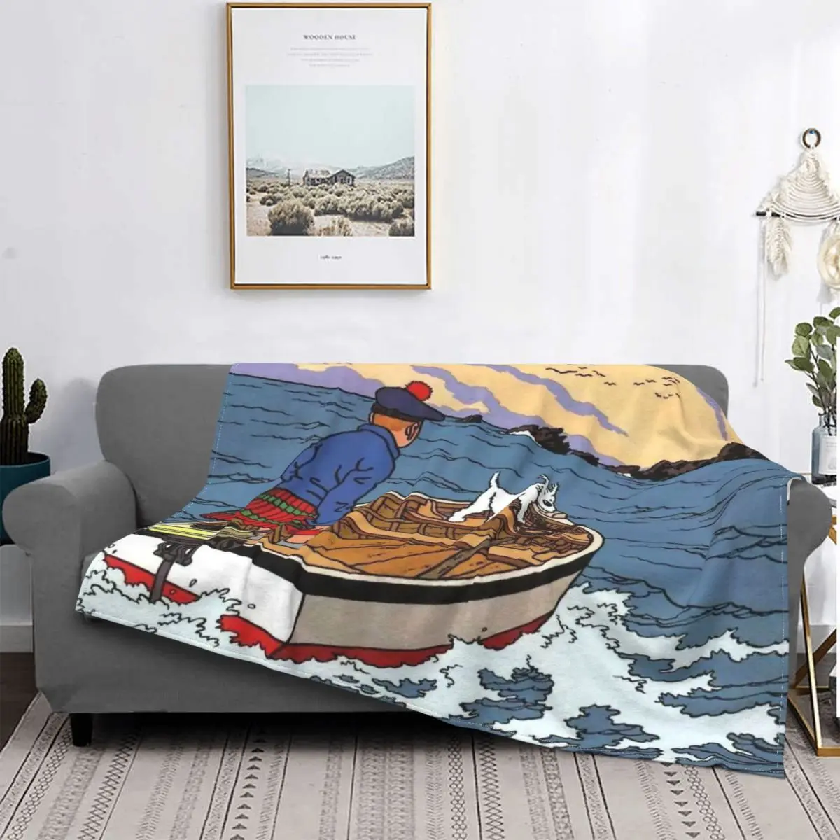 

Фланелевое Одеяло Фланелевое, Приключения Тинтина комиксы фэнтези, весна-осень, парус, яхта, теплое постельное белье на зиму