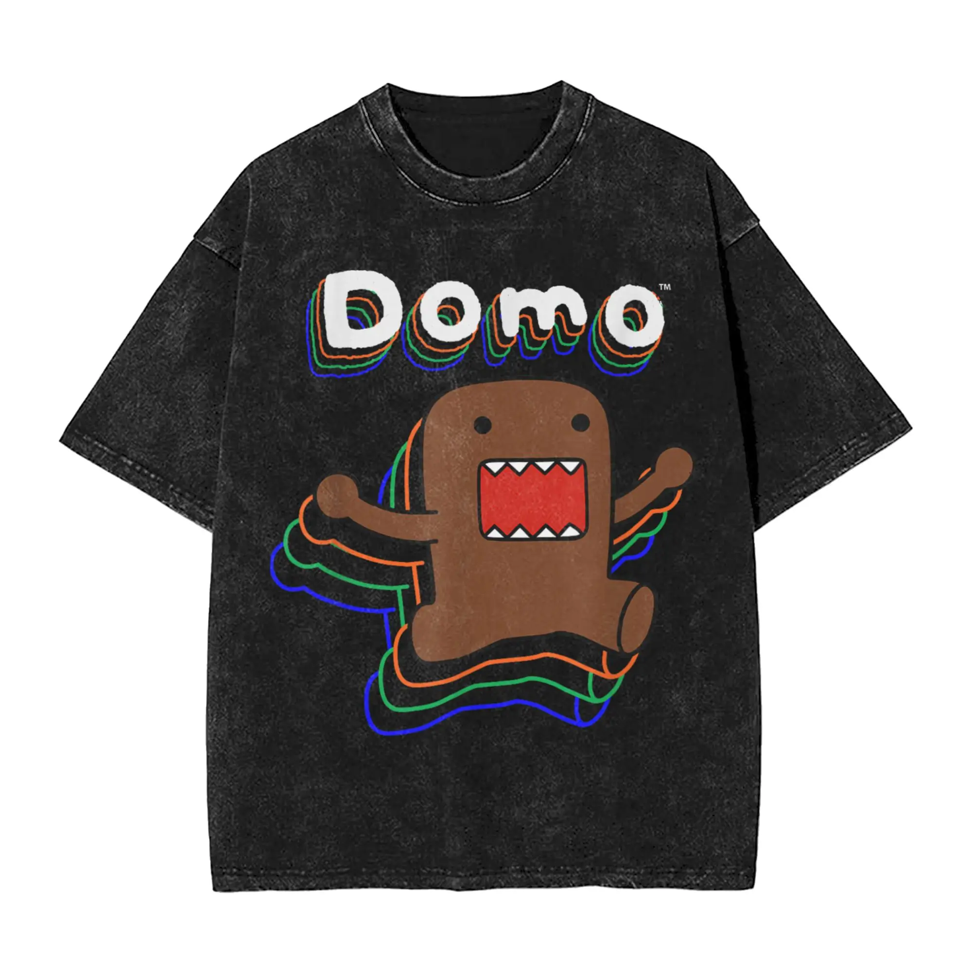 Фото Футболка Domo Merchandise Jumping, футболки в стиле Харадзюку, уличная одежда с короткими рукавами, топы, летняя повседневная одежда большого размера с круглым вырезом №1
