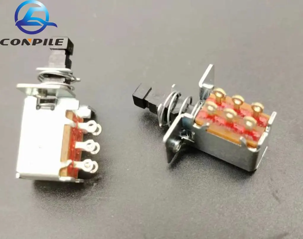 

2pcs for ALPS self-locking switch SPPJ225800 horizontal push-pull keys 2 rows 6-pin wiring feet with ears