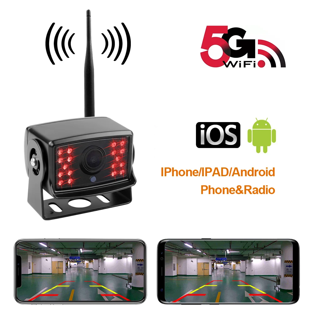 

9-36V Car Reverse Camera Dash Cam 1080P HD Wireless WIFI 28 IR Night Vision Car Truck DVR Vehicle Camera For IOS Android System